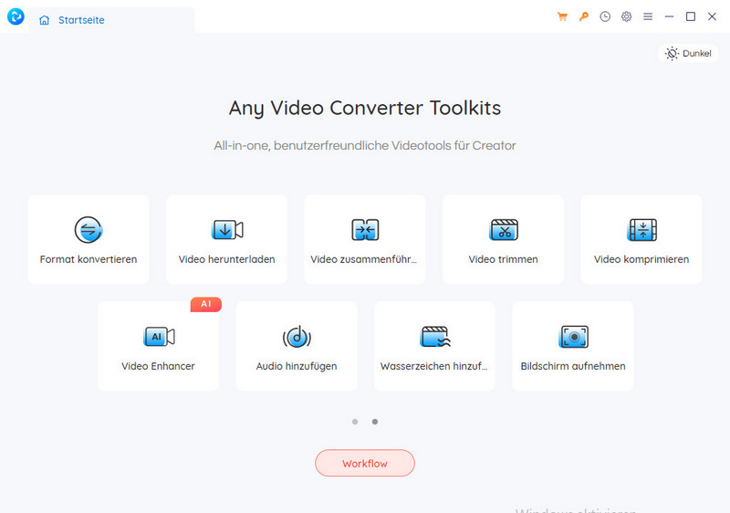 Schnittstelle von Any Video Converter Free