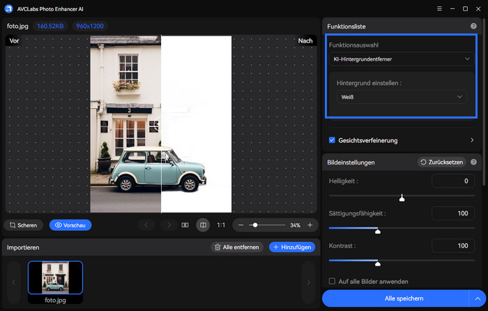 AVCLabs Hintergrund Entferner AI