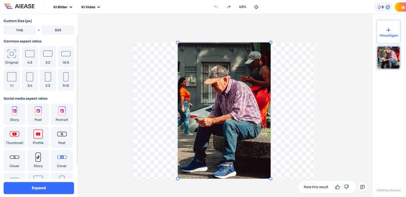 Bild mit AI Ease.ai erweitern