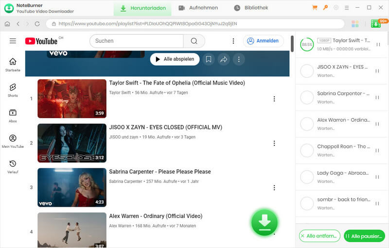 NoteBurner YouTube Playlist Downloader