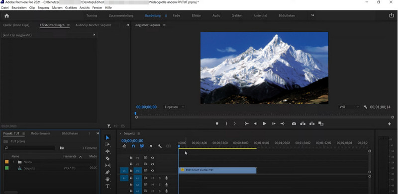 Adobe Premiere Pro öffnen