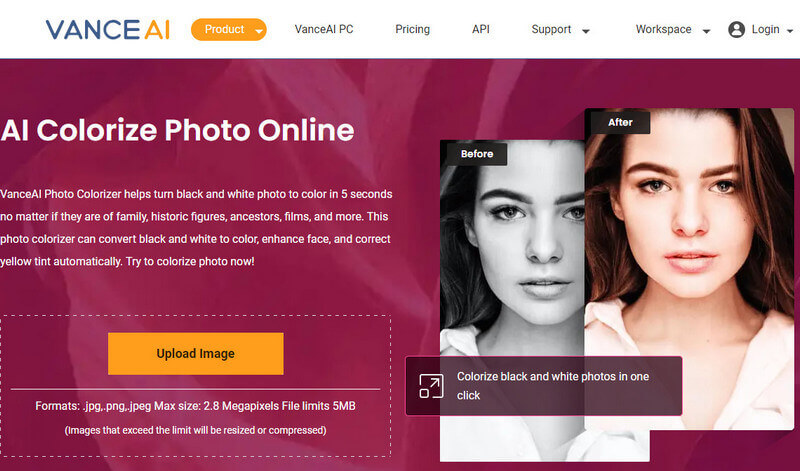 VanceAI Photo Colorizer