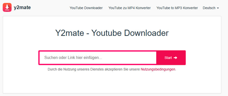 YouTube Downloads mit Y2Mate