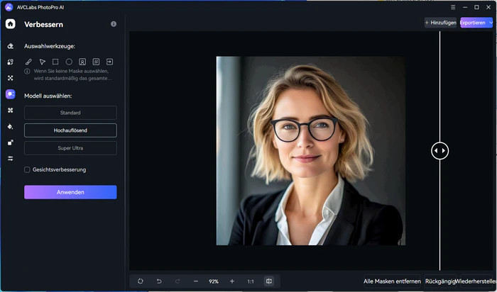 Generierte KI-Menschen verfeinern mit AVCLabs PhotoPro AI