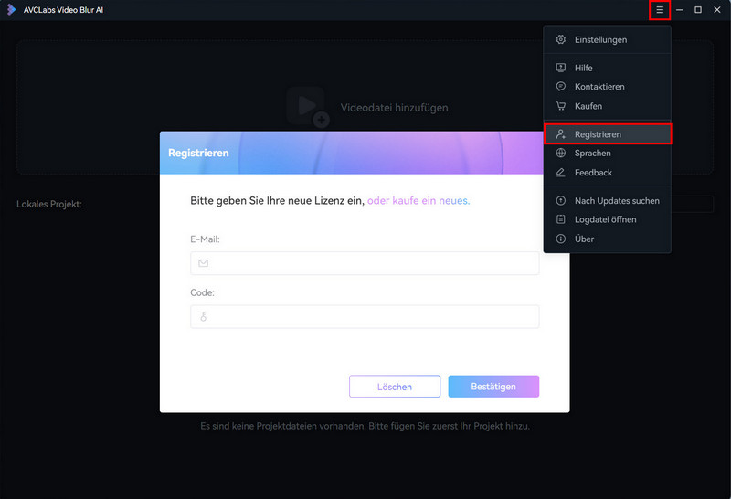 AVCLabs Video Blur AI registrieren