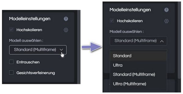 Modelleinstellungen