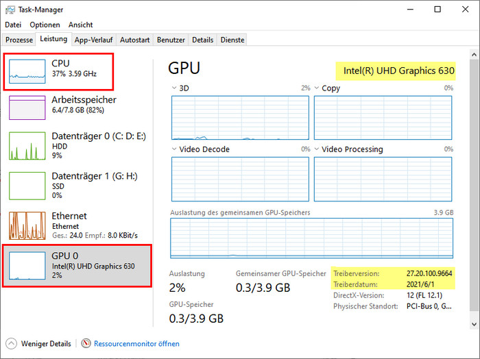 CPU und GPU überprüfen